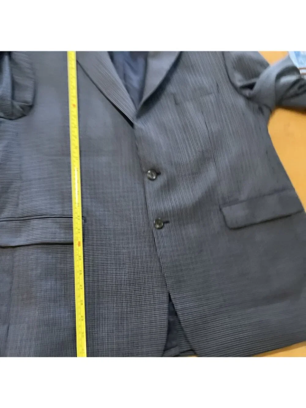 Lauren Ralph Lauren Mens Blazer Jacket Sz 48R Blue&black Herringbone Sport Coat